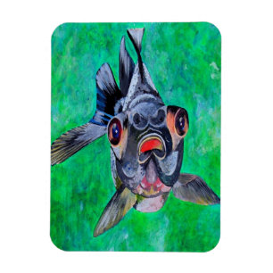 Geeky Blackmoor Goldfish With Telescopic Eyes Magnet