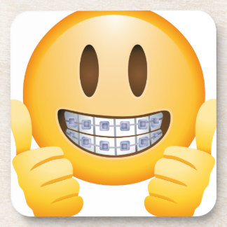 Geeky Braces Emoji Coaster