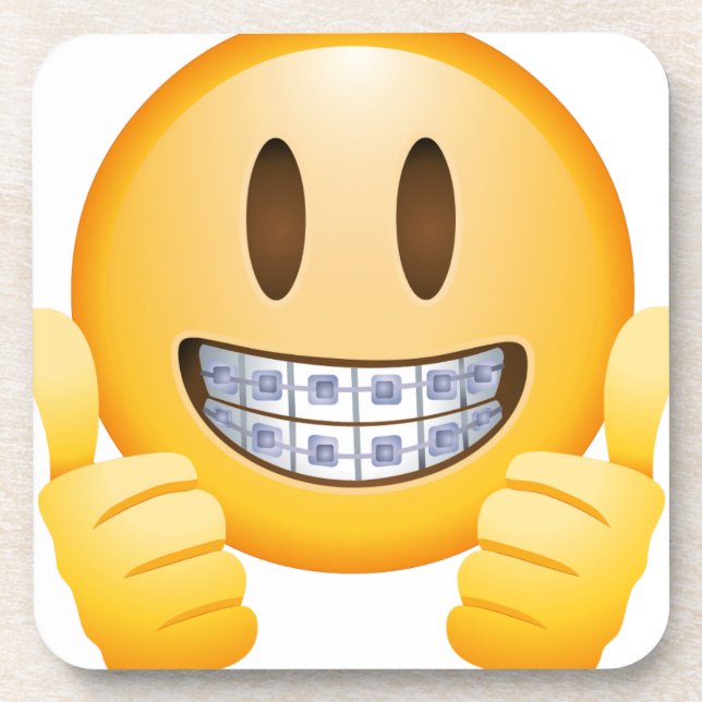 Geeky Braces Emoji Coaster (Front)