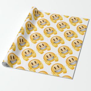 Geeky Braces Emoji Wrapping Paper