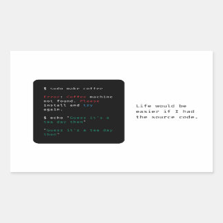 Geeky Computer Command Rectangular Sticker