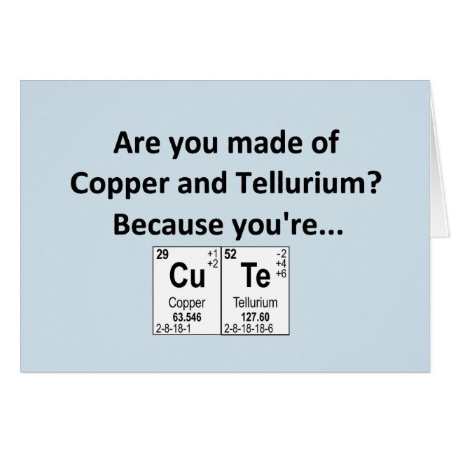 Geeky element valentine/ anniversary card (Front Horizontal)