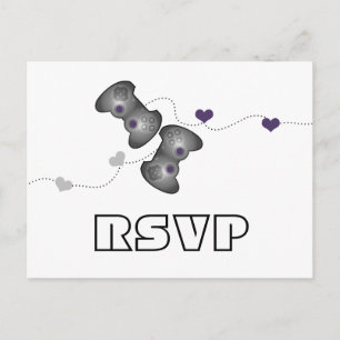 Geeky Gamers RSVP Postcard (Silver/Purple)