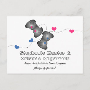 Geeky Gamers Save the Date Postcard