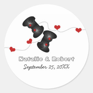 Geeky Gamers Wedding Stickers (Dark)