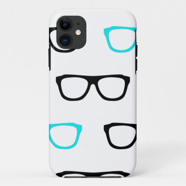 geeky glasses blue geek Case-Mate iPhone case (Back)