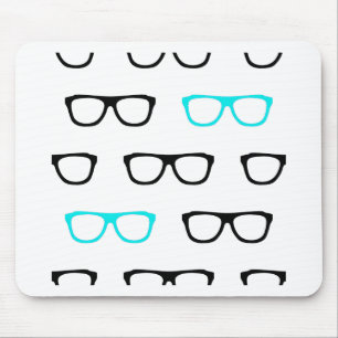 geeky glasses blue geek mouse pad