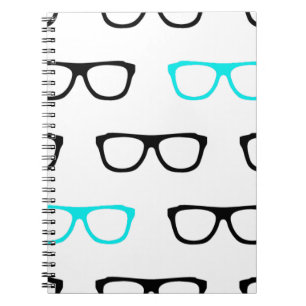 geeky glasses blue geek notebook