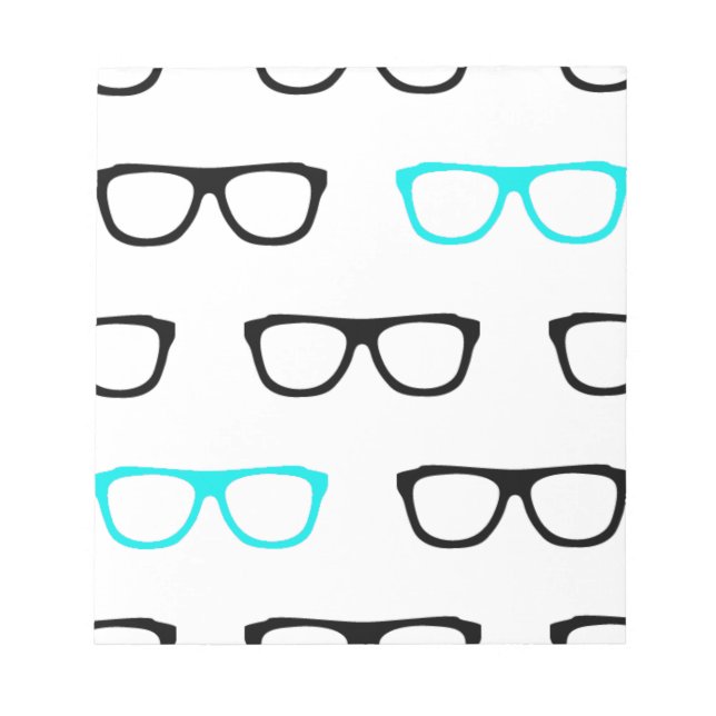 geeky glasses blue geek notepad (Front)