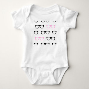 geeky glasses pink geek baby bodysuit