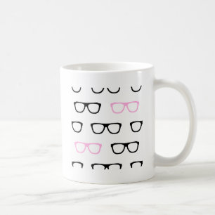 geeky glasses pink geek coffee mug
