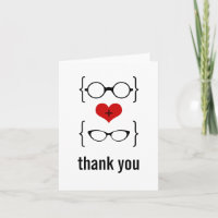 Geeky Glasses Thank You Card