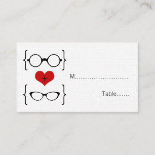 Geeky Glasses Wedding Place Cards