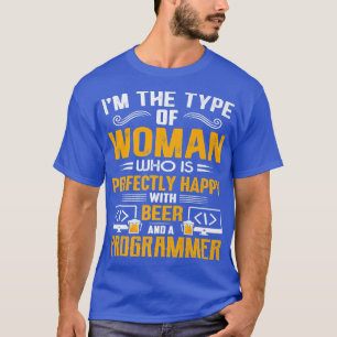 Geeky IT Computer Nerd Happy Coder Woman Premium T T-Shirt