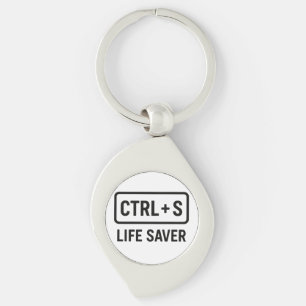Geeky Keychain – “CTRL + S Life Saver” Design