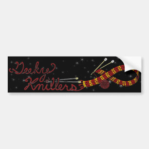 Geeky Knitters Red Bumper Sticker