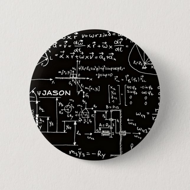 Geeky Math Mathematics Personalised 6 Cm Round Badge (Front)