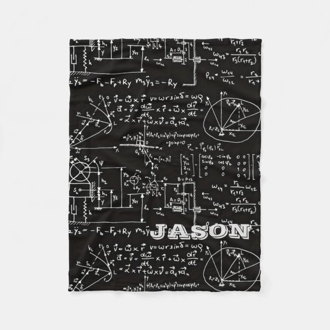 Geeky Math Mathematics Personalised Fleece Blanket (Front)