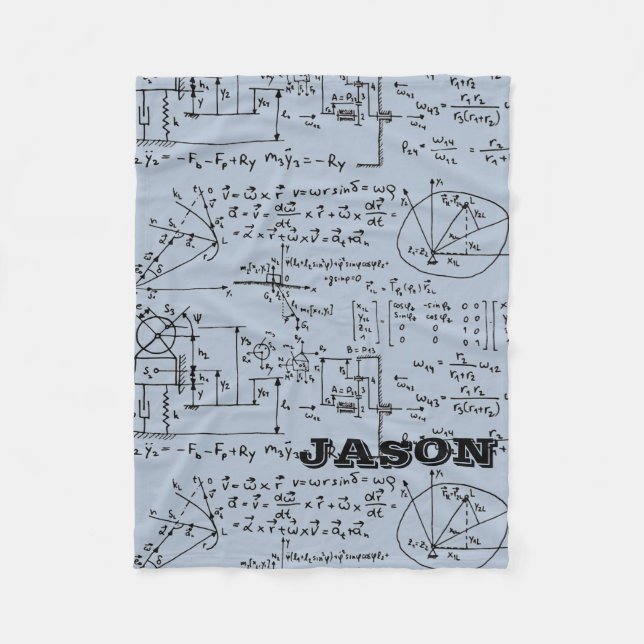 Geeky Math Mathematics Personalised Fleece Blanket (Front)