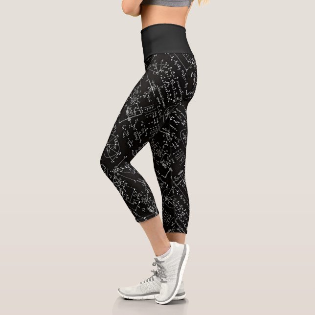 Geeky Math Mathematics Women's Yoga Running Capri Leggings (Left)