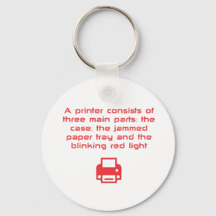 Geeky printer joke key ring