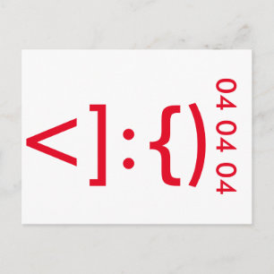 Geeky Santa Claus Emoticon Christmas Holiday Postcard