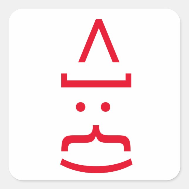 Geeky Santa Claus Emoticon Christmas Square Sticker (Front)