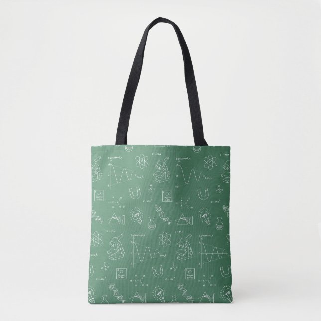 Geeky Science Doodles Pattern Tote Bag (Front)