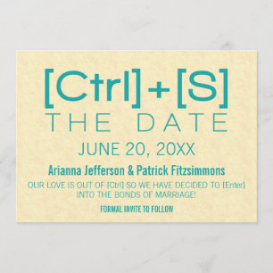 Geeky Typography Save the Date, Teal Date