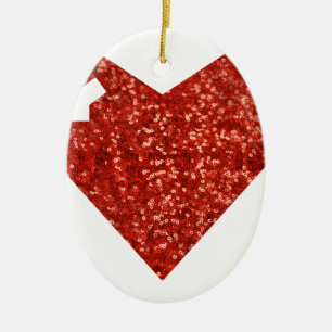 geeky valentines day heart ceramic ornament