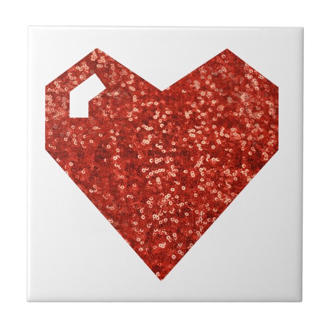 geeky valentines day heart ceramic tile (Front)