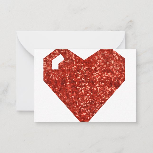 geeky valentines day heart note card (Front)