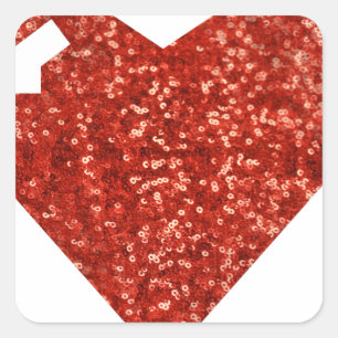 geeky valentines day heart square sticker