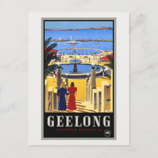 Geelong Australia Vintage Poster 1930 Postcard