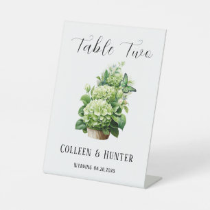Geen Hydrangea Butterfly Table Number Sign 