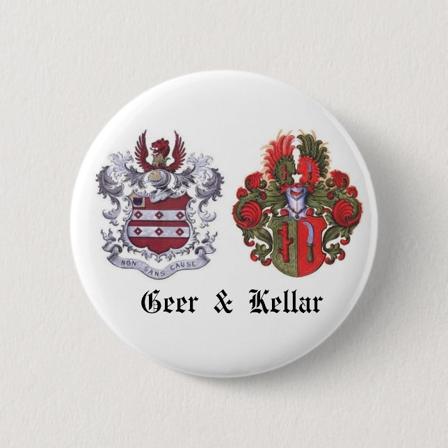 GEER & KELLAR Family Crest 6 Cm Round Badge (Front)