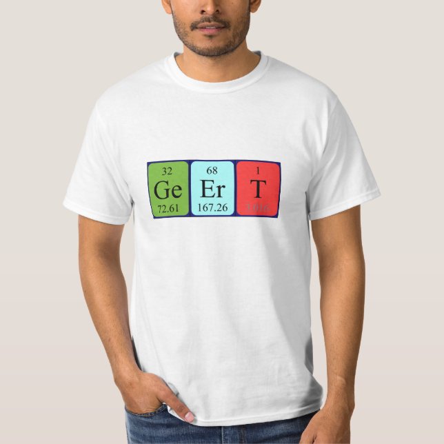 Geert periodic table name shirt (Front)