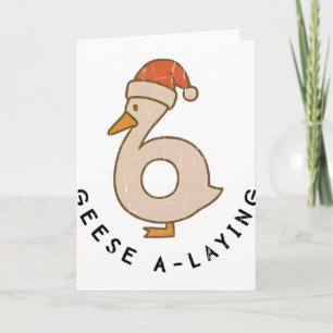 Geese A Laying, Funny Christmas Goose, Couples Mat Card