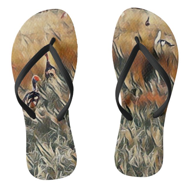 Geese and Duck Roam Art Thongs (Footbed)