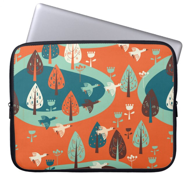 geese and forest laptop sleeve (Front)