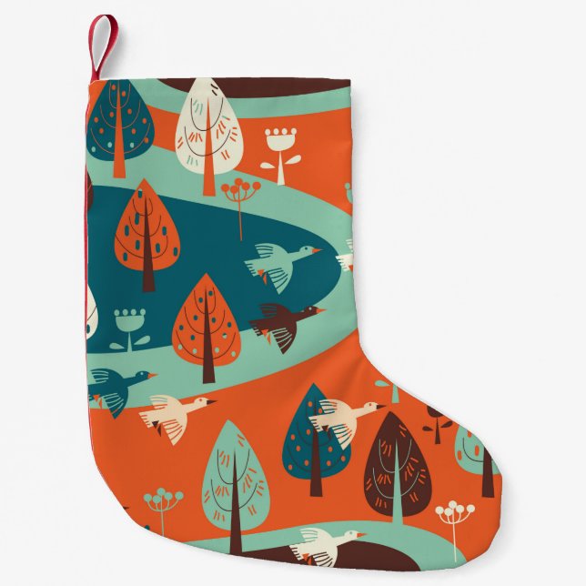 geese and forest small christmas stocking (Front)