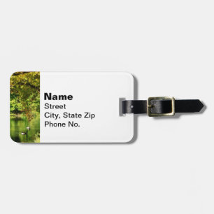 Geese By Pond in Autumn Luggage Tag