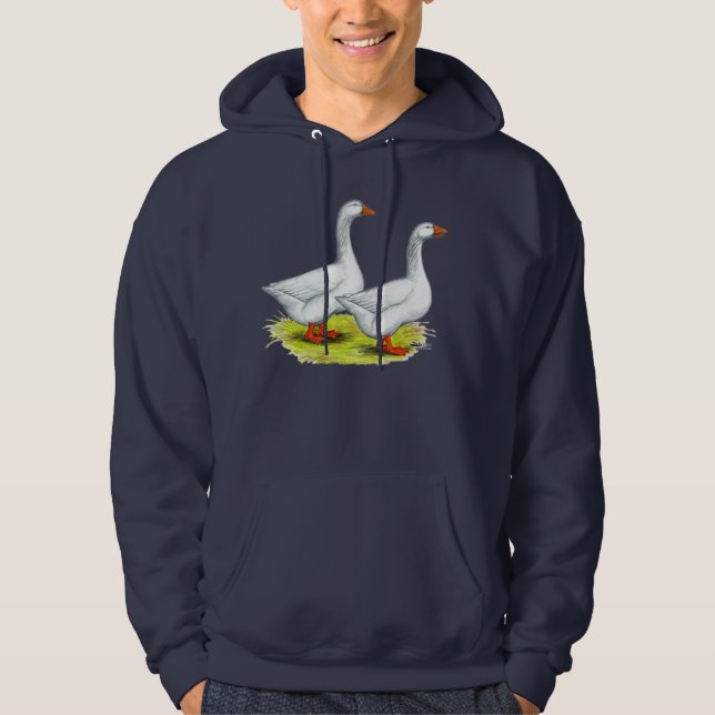 Geese:  Embden Pair Hoodie (Front)