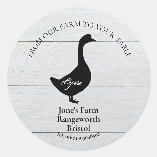 geese farm marketing produce goose eggs classic round sticker (Front)
