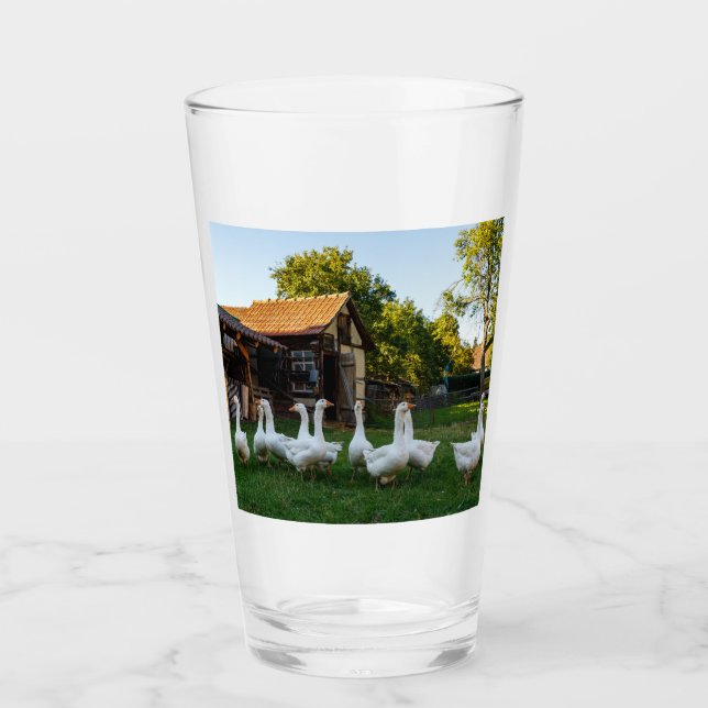 Geese Farmhouse Glas Glass (Front)