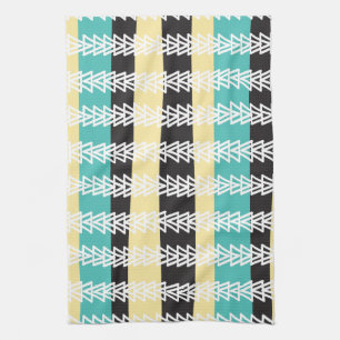 Geese Fly Over- turquiose, yellow, & black Tea Towel