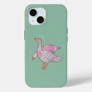 Geese Girls Whimsical Folk Art Goose Duo iPhone 15 Case