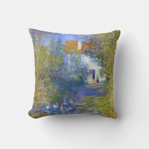 Geese in the Creek Claude Monet Fine Art Cushion
