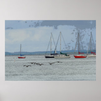 Geese on Grand Traverse Bay Poster