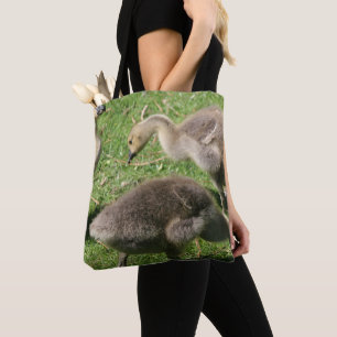 Geese on the Grass Tote Bag